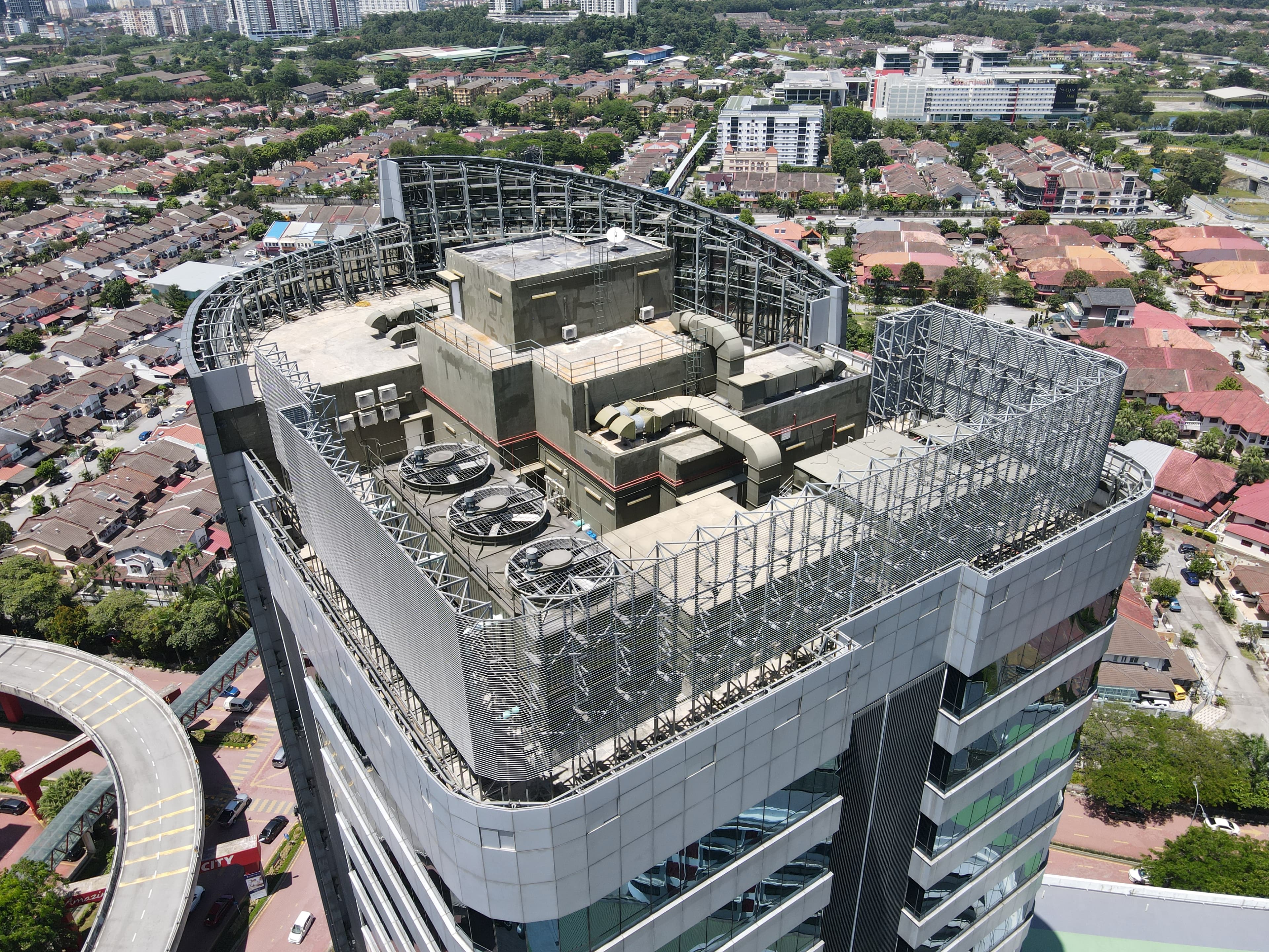 Cooling tower installation team